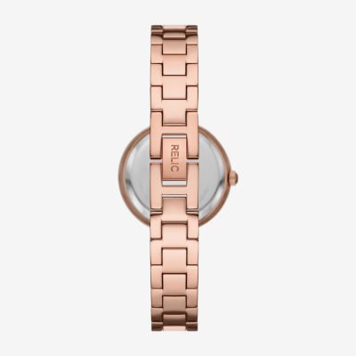 Relic By Fossil Womens Rose Goldtone Bracelet Watch Zr97017