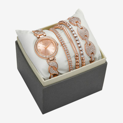 Relic By Fossil Womens Rose Goldtone Bracelet Watch Zr97017