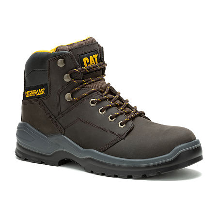 CAT Mens Slip Resistant Striver Steel Toe Work Boots, 13 Medium, Brown