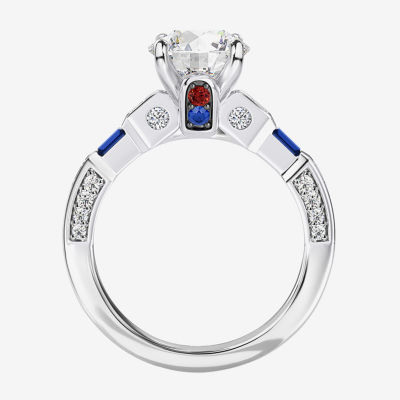 Star Wars Fine Jewelry "R2-D2" Womens 1 7/8 CT. T.W. Lab Grown White Diamond 14K Gold Round Side Stone Engagement Ring