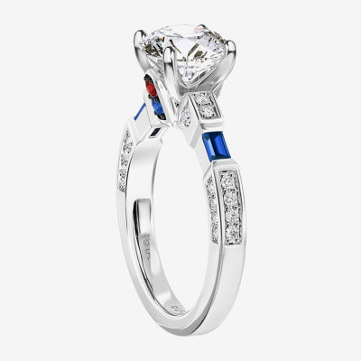 Star Wars Fine Jewelry "R2-D2" Womens 1 7/8 CT. T.W. Lab Grown White Diamond 14K Gold Round Side Stone Engagement Ring