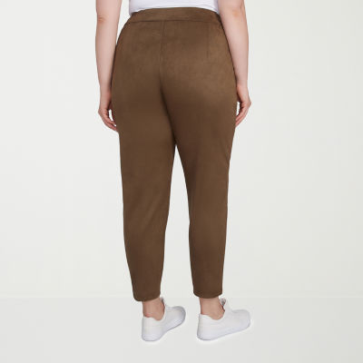 Hearts Of Palm-Plus Womens Mid Rise Straight Pull-On Pants