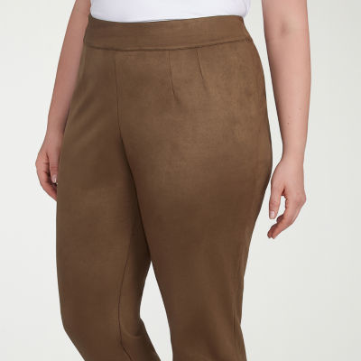 Hearts Of Palm-Plus Womens Mid Rise Straight Pull-On Pants