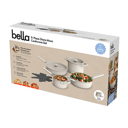 Bella StoreMore Fits-anywhere Ceramic 9-pc. Cookware Set, One Size, Beige