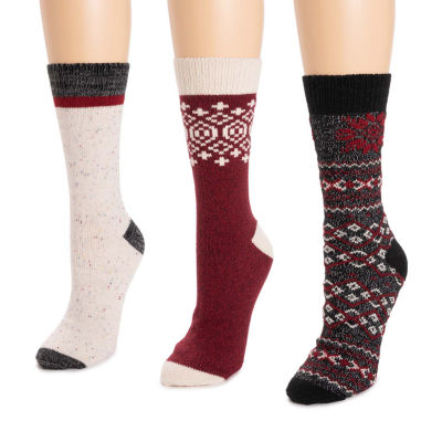 Muk Luks Microfiber Womens 3 Pair Boot Socks