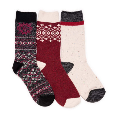 Muk Luks Microfiber Womens 3 Pair Boot Socks