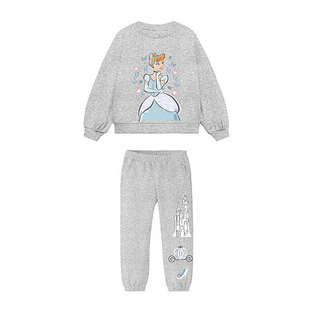 Toddler Girls 2-pc. Fleece Cinderella Pant Set, 4t, Gray