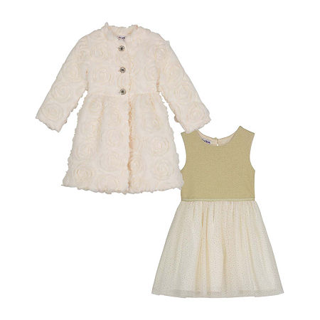 Blueberi Boulevard Toddler Girls Sleeveless 2-pc. Dress Set, 3t, Beige