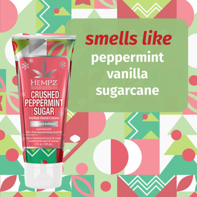 Hempz Limited Edition Crushed Peppermint Sugar Herbal Hand Cream 3 Oz