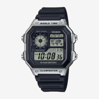 Casio Mens Digital Black Strap Watch Ae1200wh1cos