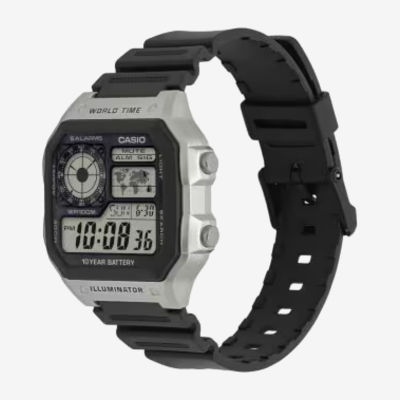 Casio Mens Digital Black Strap Watch Ae1200wh1cos
