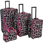 American Flyer Fleur-de-lis 4-pc. Expandable Upright Luggage Set, Color:  Black - JCPenney