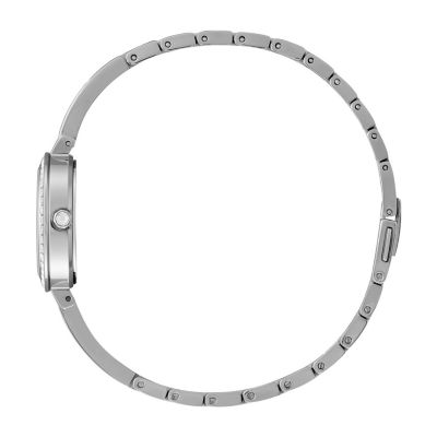 Citizen Eco-Drive Womens Crystal Accent Silver Tone Stainless Steel Bracelet Watch Em0860-51d