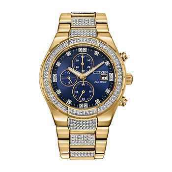 Citizen Eco-Drive Mens Crystal Accent Gold Tone Stainless Steel Bracelet  Watch Ca0752-58l - JCPenney