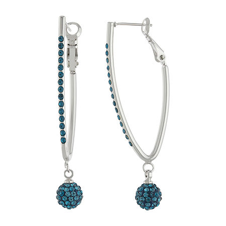 Sparkle Allure Womens Crystal 55mm Hoop Earrings In Multi