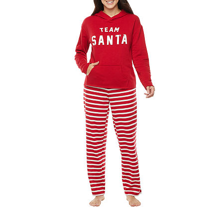  North Pole Trading Co. Team Santa Womens Maternity Long Sleeve 2-pc. Pant Pajama Set