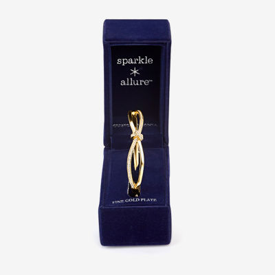 Sparkle Allure 18K Gold Over Brass Knot Bangle Bracelet