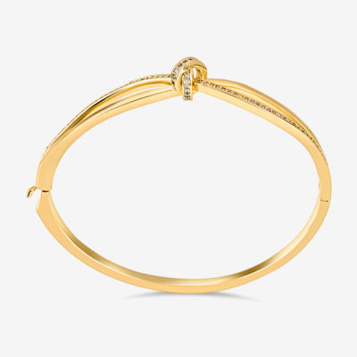 Sparkle Allure 18K Gold Over Brass Knot Bangle Bracelet