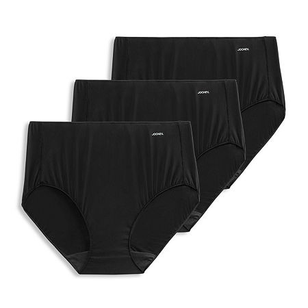 Jockey No Panty Line Promise Hip Brief 3 Pack- 1772, 6, Black