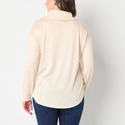 St. John's Bay Womens Tall Cowl Neck Long Sleeve T-Shirt