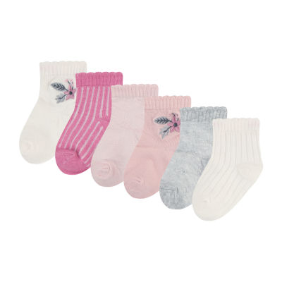 Huggies Baby Girls 6 Pair Crew Socks