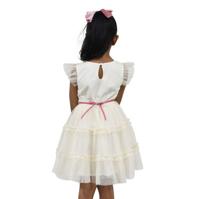 Lilt Little Girls Short Sleeve Flutter Fit + Flare Dress