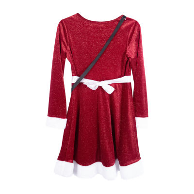 Lilt Little & Big Girls Long Sleeve Fitted Fit + Flare Dress