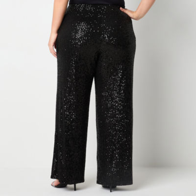 Premier Amour-Plus Sequin Womens Wide Leg Pull-On Pants