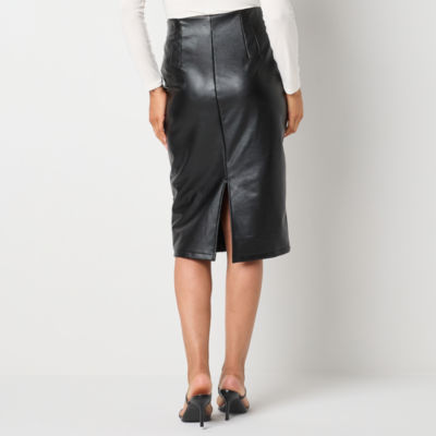 Bold Elements Womens High Rise Midi Pencil Skirt