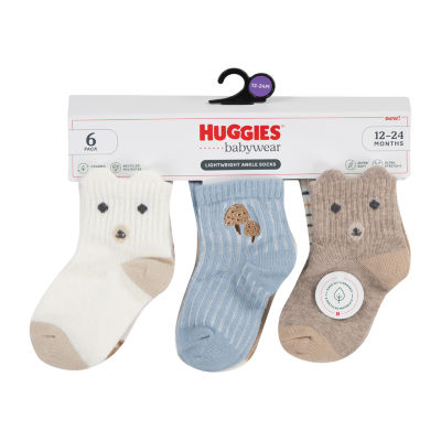 HUGGIES Baby Boys 6 Pair Crew Socks