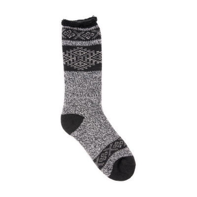 Muk Luks Heat Retainer 1 Pair Crew Socks Mens