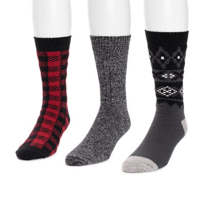 Muk Luks Microfiber Mens 3 Pair Boot Socks