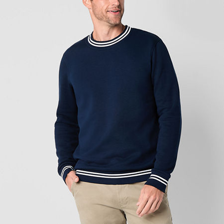 St. John's Bay Fleece Mens Crew Neck Long Sleeve Sweatshirt, X-large, Blue