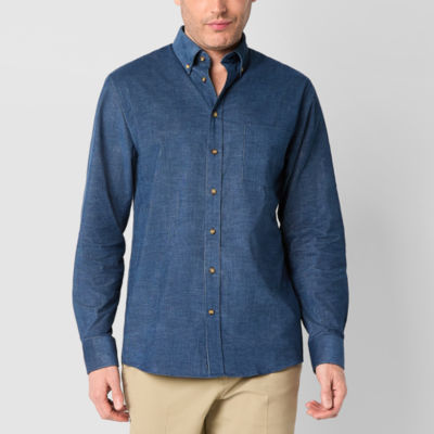 Stafford Mens Regular Fit Long Sleeve Button-Down Shirt