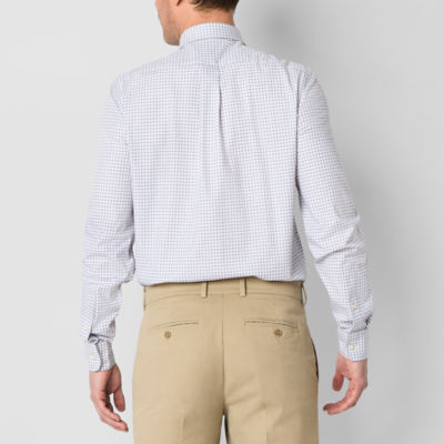 Stafford Mens Long Sleeve Regular Fit Button-Down Shirt