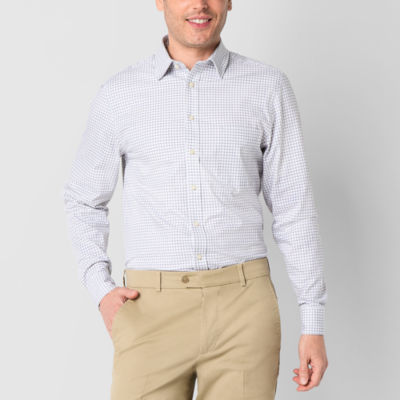 Stafford Mens Long Sleeve Regular Fit Button-Down Shirt