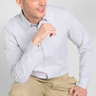 Stafford Mens Long Sleeve Regular Fit Button-Down Shirt