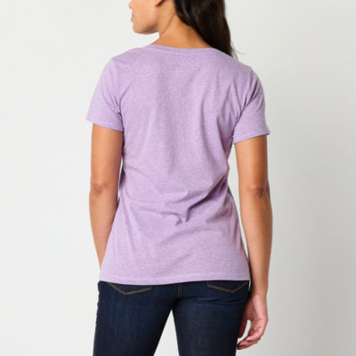 St. John's Bay Womens Crew Neck Short Sleeve T-Shirt