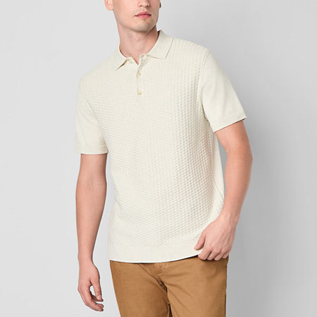 mutual weave Mens Regular Fit Short Sleeve Polo Shirt, Xx-large, White