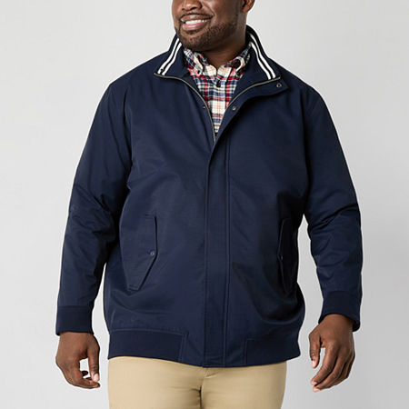 St. John's Bay Harrington Golf Mens Big and Tall Bomber Jacket, 6x-large, Blue
