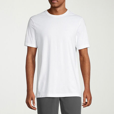 Xersion Xtreme Cotton Mens Crew Neck Short Sleeve T-Shirt, Large, White