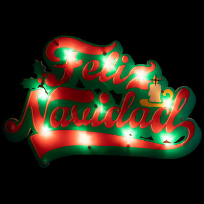 Northlight 18in Prelit Feliz Navidad Christmas Window Decor