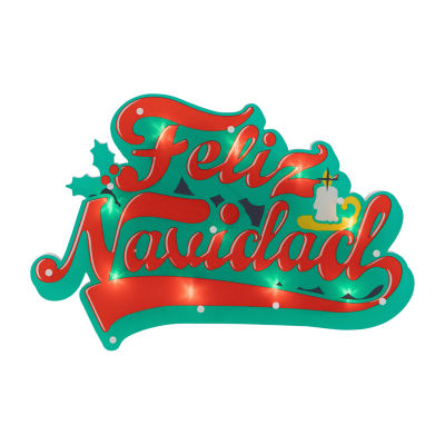 Northlight 18in Prelit Feliz Navidad Christmas Window Decor