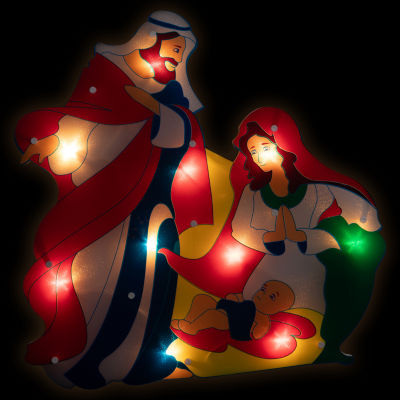 Northlight 17.75in Prelit Holy Family Nativity Christmas Window Decor