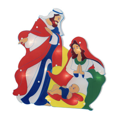 Northlight 17.75in Prelit Holy Family Nativity Christmas Window Decor