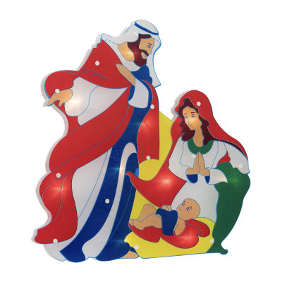 Northlight 17.75in Prelit Holy Family Nativity Christmas Window Decor