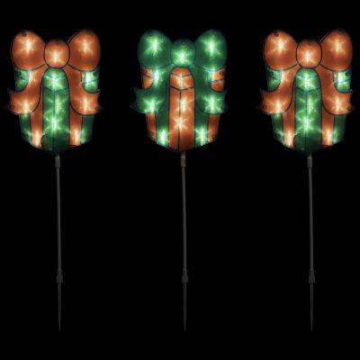 Northlight Prelit  Gift Box Pathway Markers Christmas Yard Art