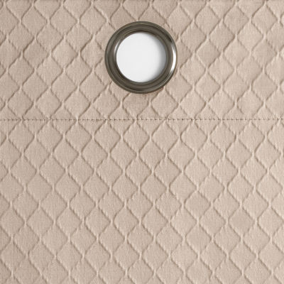 Fieldcrest Diamond Grommet Top Energy Saving 100% Blackout Single Curtain Panel