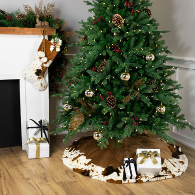 Northlight Corduroy   With Faux Fur Indoor Tree Skirt