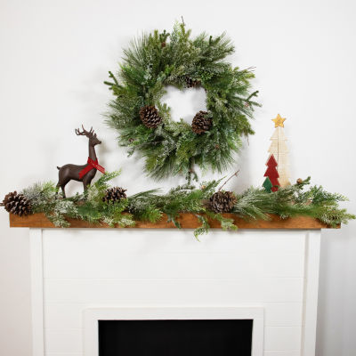 Northlight Frosted Mixed Pine And Cedar Wreath